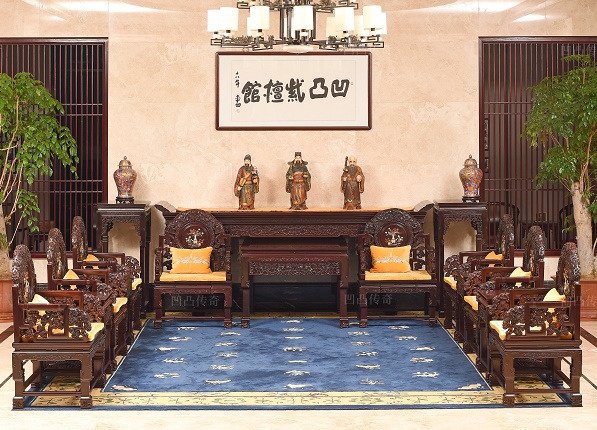 凹凸传奇红木精品鉴赏 |小叶紫檀灵芝中堂，立门面，守家风，藏底蕴！